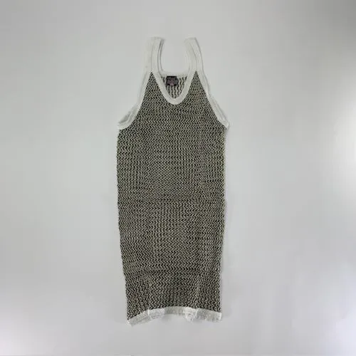 CRYSTAL(網シャツ) / アミシャツ TWOTON ARMY/WHITE TRIM 　SIZE  L