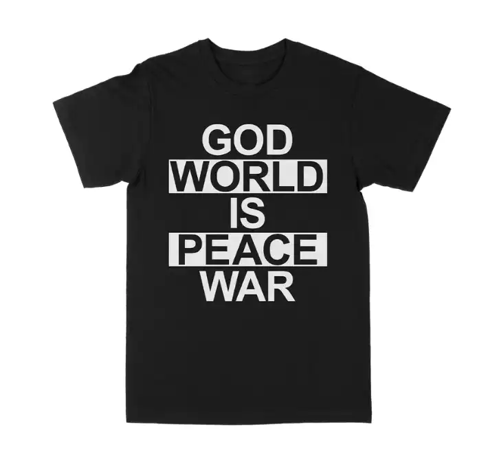 WORLD PEACE & GOD IS WAR / L/DUALITY BLACK T-SHIRT / L/BLACK T-SHIRT