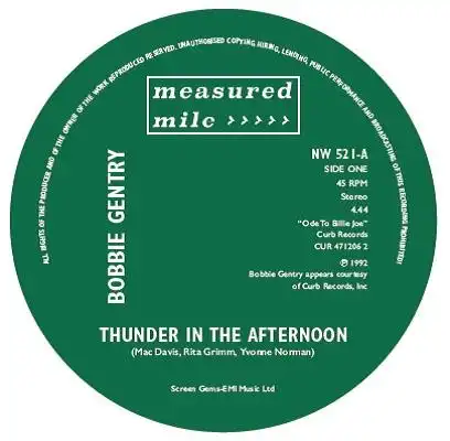 BOBBIE GENTRY / ボビー・ジェントリー / THUNDER IN THE AFTERNOON c/w SLOW COOKIN' (7")