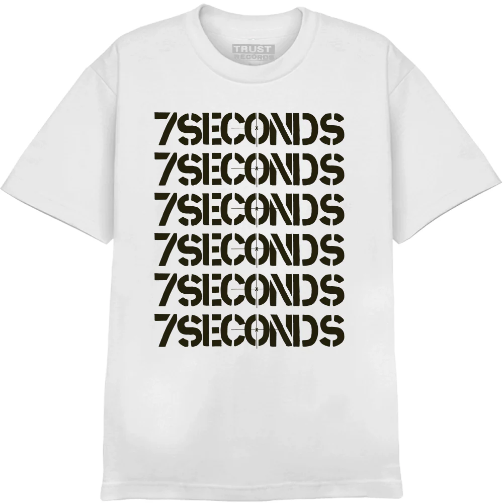 7 SECONDS / セブン・セカンズ / M/BLACK REPEATING LOGO WHITE T-SHIRT