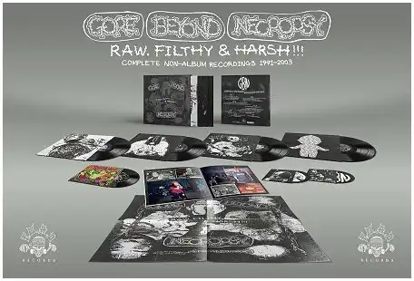 GORE BEYOND NECROPSY / RAW, FILTHY & HARSH!!! - BOX (LP+7"+CD/SOLID BLACK VINYL)