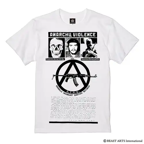 G.I.S.M. / XL/WHT/ANARCHY VIOLENCE / you die,you live T SHIRT