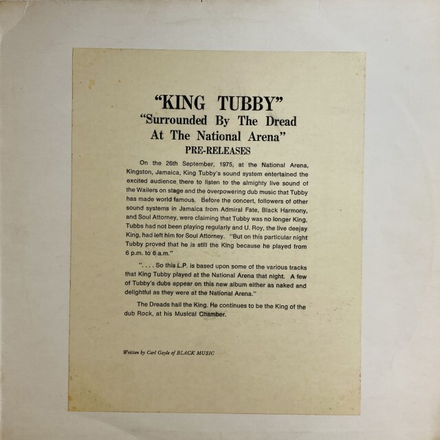 KING TUBBY / キング・タビー / KING TUBBY SURROUNDED BY THE DREAD AT THE NATIONAL ARENA