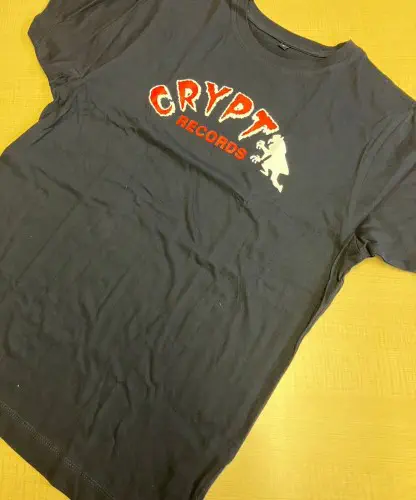 CRYPT RECORDS / S/LOGO NAVY BLUE - T-SHIRT