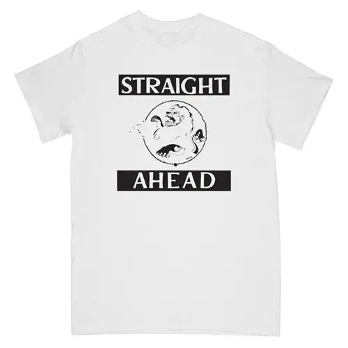 STRAIGHT AHEAD / L/RECORD COVER WHITE - T-SHIRT
