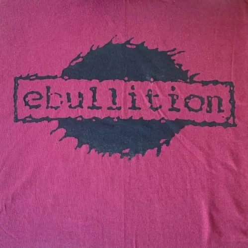 EBULLITION (LABEL) / M/EBULLITION - BLACK INK, MAROON T-SHIRT