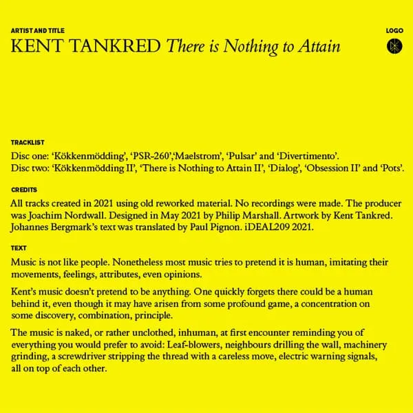 KENT TANKRED / ケント・タンクレート / THERE IS NOTHING TO ATTAIN