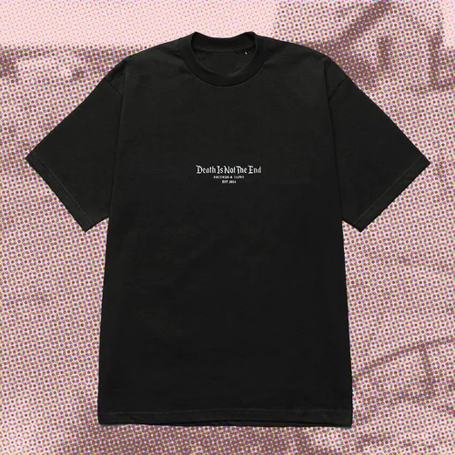 DEATH IS NOT THE END / デス・イズ・ノット・ジ・エンド / EMBROIDERED ORGANIC HEAVYWEIGHT LOGO TEE(M)