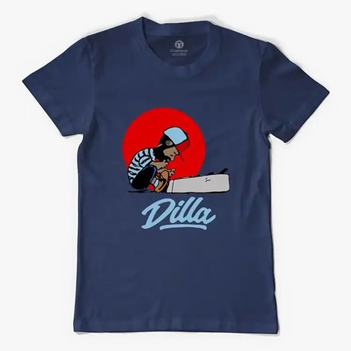J DILLA aka JAY DEE / DILLA T-SHIRT (NAVY) (M)