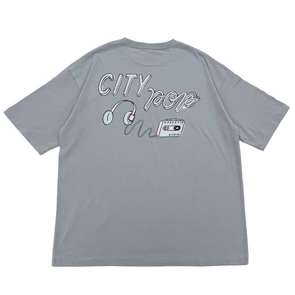 MUSIC OMIYAGE / CITYPOP Oversized Tee（Acid Blue/XL）