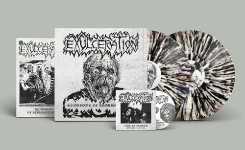 EXULCERATION  / SYNDROME OF REGURGITATION 2LP+CD (DIEHARD HEAVY BLACK AND WHITE SPLATTER ON CLEAR VINYL )