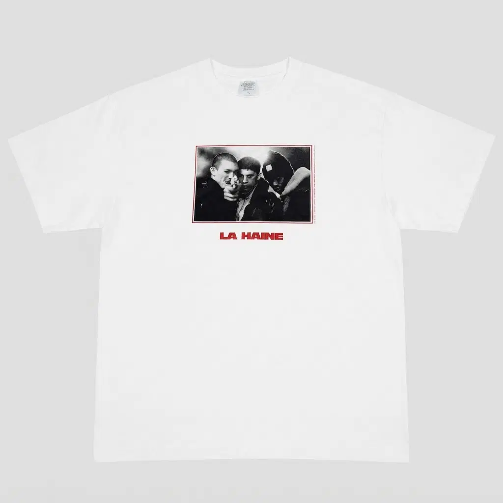 MATHIEU KASSOVITZ / マチュー・カソヴィッツ / LA HAINE Tee White-Black-Red L / 憎しみ4K White-Black-Red(L)前売券付