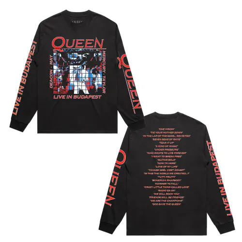 QUEEN / クイーン / QUEEN BUDAPEST 40TH ANNIVERSARY　BLACK LONG SLEEVE | ブラック・ロング・スリーブ (L)