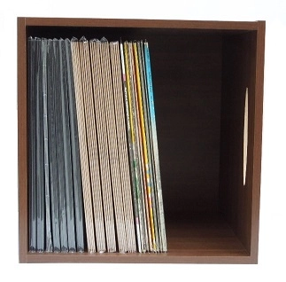 レコードラック / レコードラック 取っ手付き1BOX ウォールナット