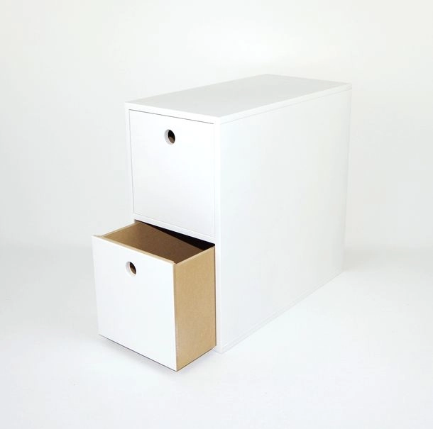 CDラック / 引出式CDラック 2BOX ホワイト