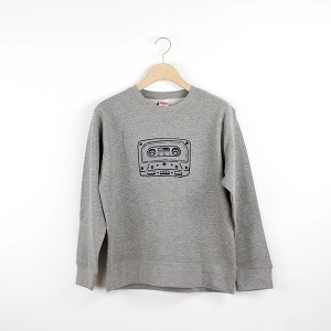 TON & SON / CASETTE TAPE SWEAT SHIRTS GRAY S