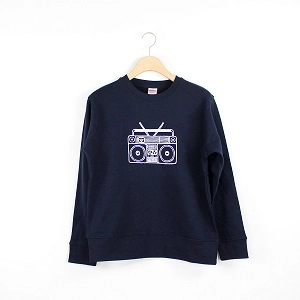 TON & SON / BOOM BOX SWEAT SHIRT NAVY L