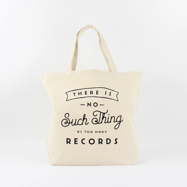 TYPOGRAPHY TOTEBAG / TYPOGRAPHY TOTE THERE IS NO SUCH THING AS TOO MANY RECORDS. L (Natural/Gray)