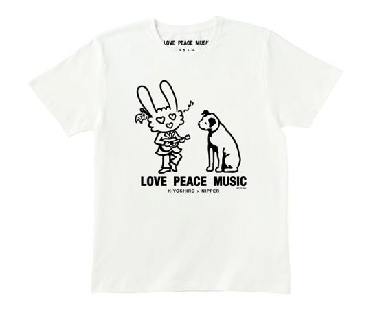 NIPPER / ニッパー / 忌野清志郎×NIPPER “LOVE PEACE MUSIC” Tシャツ （sing） Lサイズ