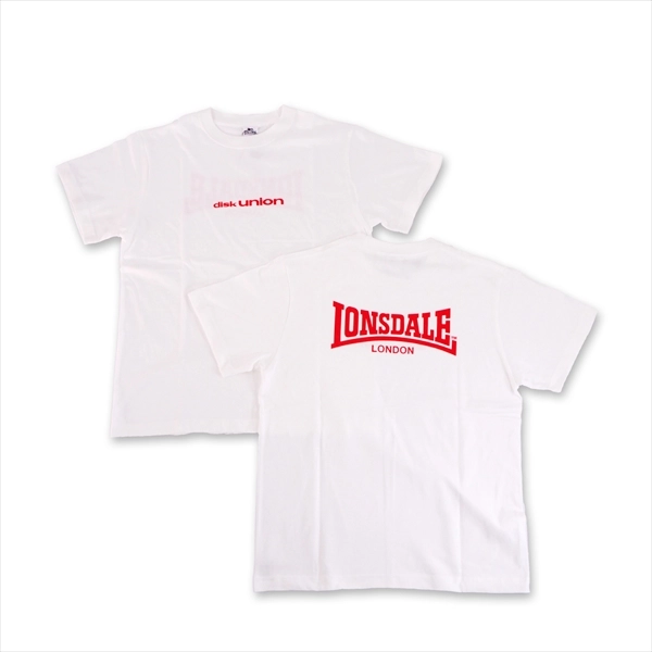 LONSDALE×diskunion / ロンズデール×ディスクユニオン Tシャツ① (ホワイト/XL)