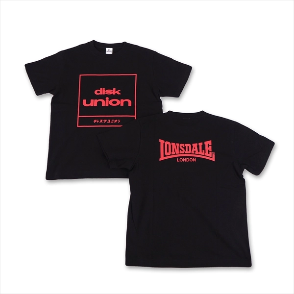 LONSDALE×diskunion / ロンズデール×ディスクユニオン Tシャツ② (ブラック/XL)