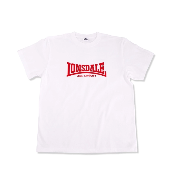 LONSDALE×diskunion / ロンズデール×ディスクユニオン Tシャツ③ (ホワイト/XL)