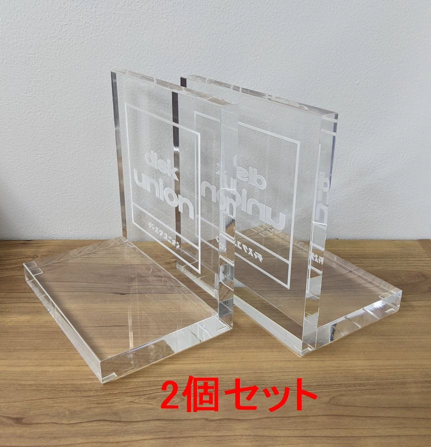 レコードスタンド / レコードエンド（アクリルロゴ）2個セット