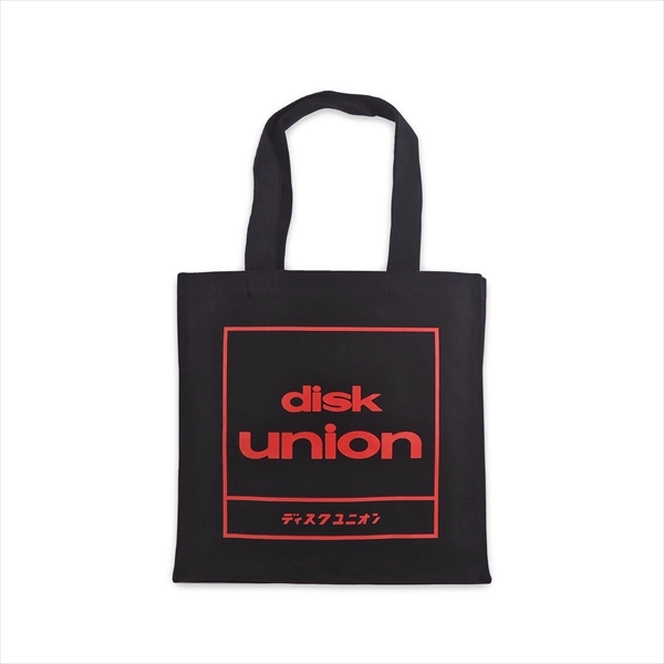 TOTE BAG / トートバッグ / diskunion 四角ロゴトートバッグ (Black/Red)　2021リニューアル