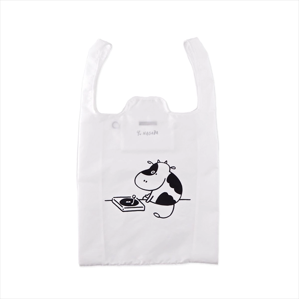 長場雄 / 長場雄 サステナブルレコードショッピングバッグ COW ホワイト