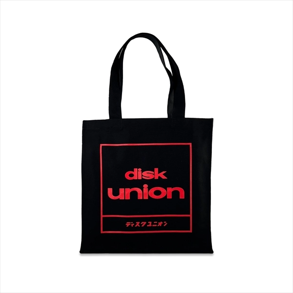 TOTE BAG / トートバッグ / diskunion レコード トート 四角ロゴ(ブラック×レッド)
