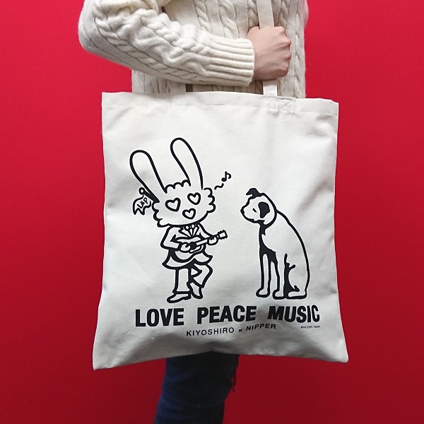 忌野清志郎×NIPPER “LOVE PEACE MUSIC トートバッグ/NIPPER/ニッパー